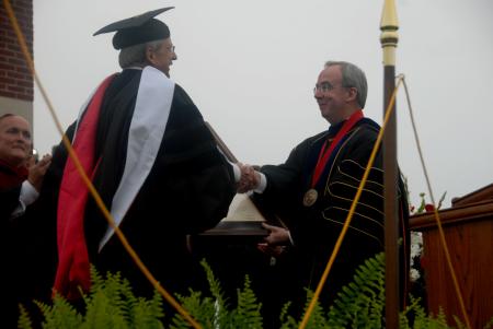 Union awarded an honorary Doctor of Humanities degree to Harry Smith, who has spent the past nine years on Union’s board of trustees, including four years as board chairman, when he guided Union through its response to the Feb. 5, 2008, tornado that caused massive damage to the campus. - Photo by Angela Abbamonte