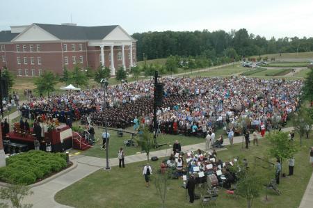 Family and students braved potential inclement weather for spring graduation on Saturday, May 23, 2009. - Photo by Beth Spain