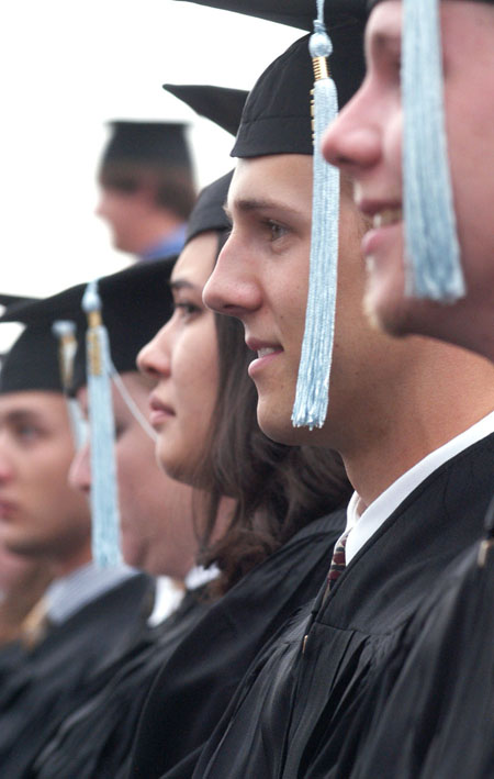 Management major Josh Gilmore at Spring Graduation 2003 - Photo by Jim Veneman
