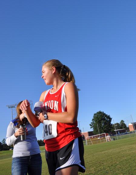 Hannah Clardy cools down after winning the Union Cross Country Invitational. - Photo by Uncredited