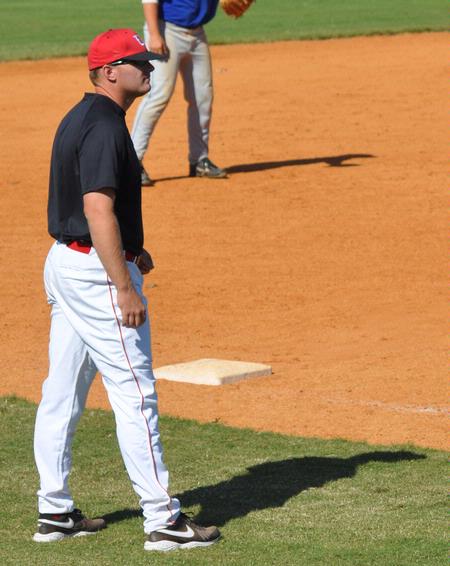 Joseph Talley, assistant coach, fall scrimmage game. - Photo by Steven Aldridge