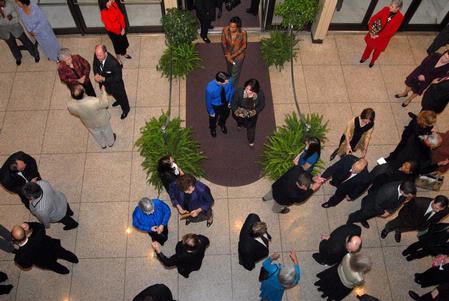 Guests of the 2009 Scholarship Banquet file into the Civic Center where they anxiously await an address by Former U.S. Secretary of State Condoleezza Rice. - Photo by Kristi McMurry Woody