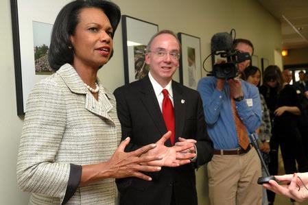 Former U.S. Secretary of State Condoleezza Rice answers questions from students and faculty before the 2009 Scholarship Banquet. - Photo by Beth Spain