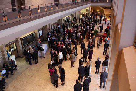 Guests gather in the lobby of the Carl Perkins Civic Center before the 2009 Scholarship Banquet. - Photo by Megan Bailey