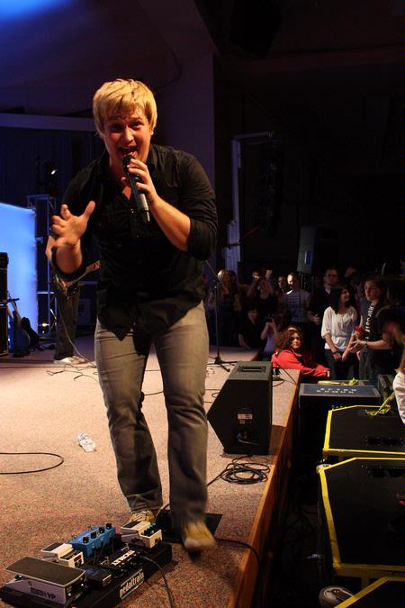 Mike Grayson, lead vocalist for MIKESCHAIR, performs during the homecoming concert. - Photo by Megan Bailey