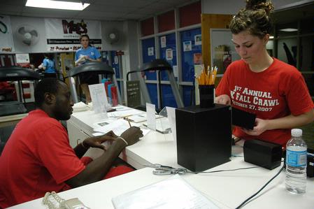 Wellness Services includes a wellness center/workout facility, racquetball courts, basketball courts, and an indoor aquatic center, all located in the Penick Academic Complex. - Photo by Kristi McMurry Woody