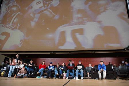 Residence Life hosts a superbowl party in the new Bowld Commons, Sunday Feb. 7. - Photo by Beth Spain