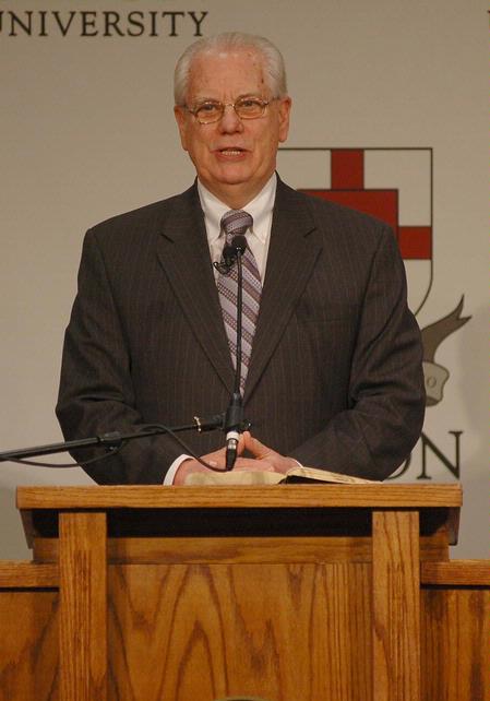Retiring International Mission Board president, Jerry Rankin, speaks during the West Tennessee Pastors Conference held at Union University. - Photo by Jordan Buie