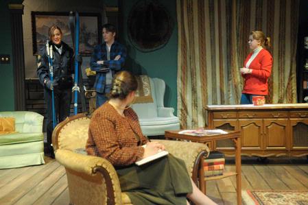 Caitlin Riggs, David Conway, Margaret Broersma, and Jillian Barron perform in Agatha Christie's The Mousetrap presented by Union University Players.  - Photo by Morris Abernathy