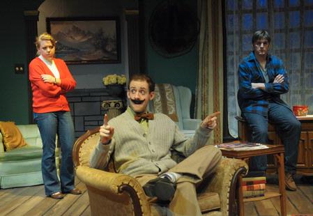 Jillian Barron, Chad Hoy, and David Conway, perform in Agatha Christie's The Mousetrap, a murder mystery presented by Union University Players.  - Photo by Morris Abernathy
