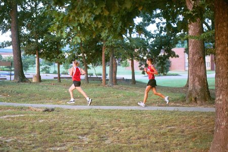 Union women's cross country runners durning a practice run. - Photo by Jim Veneman