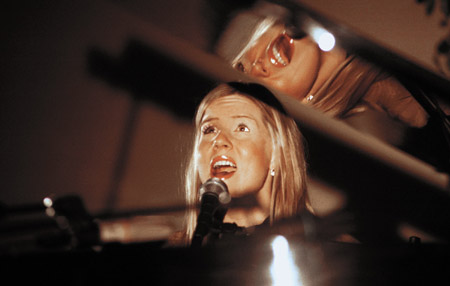 Christian recording artist Nicole Nordeman performed for a full house at Union’s 2002 Homecoming Coffeehouse Concert.  - Photo by Justin Veneman