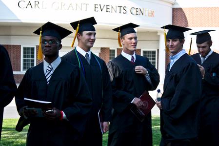 Graduates wait in anticipation for the spring 2010 commencement ceremonies to begin. 
 - Photo by Ebbie Davis