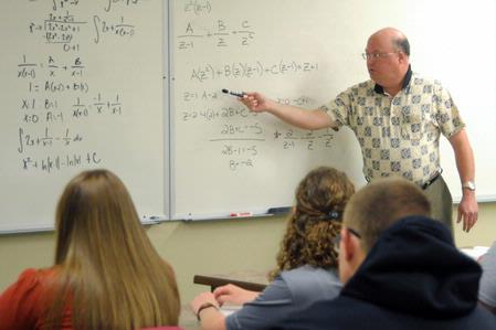 Dr. Bryan Dawson, professor of mathematics and department chair, teaches a class.  - Photo by Morris Abernathy