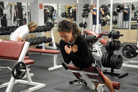 Students take advantage of the equipment in the wellness center.  - Photo by Morris Abernathy