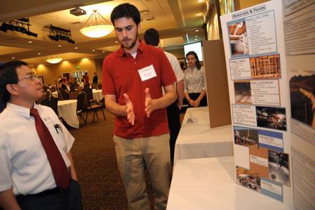 Students presented their semester long projects at the annual scholarship symposium. - Photo by Morris Abernathy
