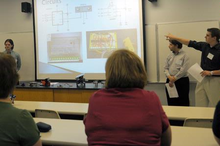 Engineering students present their semester long projects for the annual scholarship symposium. - Photo by Morris Abernathy