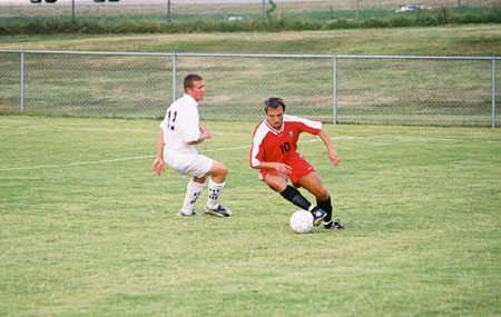 Kekec Zivkovic (10) controlling the ball. - Photo by Uncredited