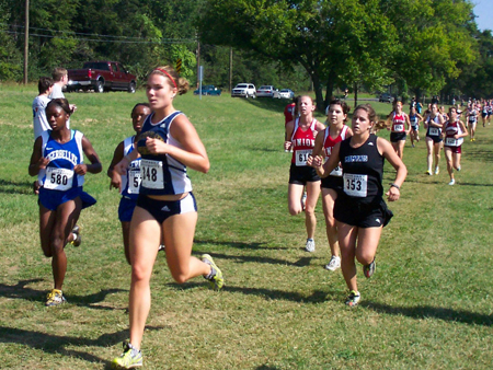 Union runners Courtney Owens and Kate Graham are in the midst of a group of runners. - Photo by Uncredited
