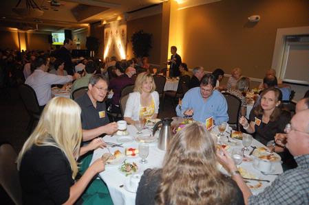 Faculty and staff enjoy some good food and fellowship at the annual Faculty/Staff dinner. The dinner serves as a kick-off for the coming semester.  - Photo by Morris Abernathy