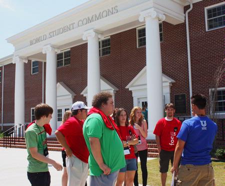 Freshmen meet in front of the Bowld Student Commons to learn the rules of the Focus Scavenger Hunt around the city of Jackson.  - Photo by Ebbie Davis