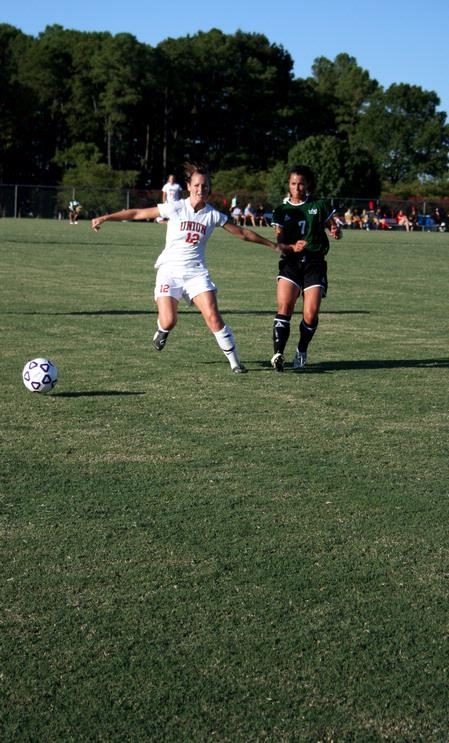 Korie Elrod defends the ball against Delta State. The Lady Bulldogs won the game 1-0.  - Photo by Deanna Santangelo
