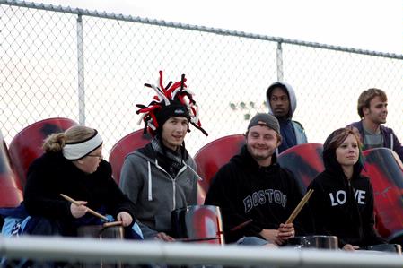 Union students bring out their winter attire to the soccer game against Mid-Continent University. - Photo by Ebbie Davis