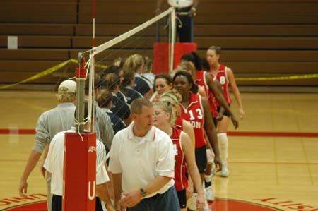 Union and Berry greet after a match. - Photo by Steven Aldridge