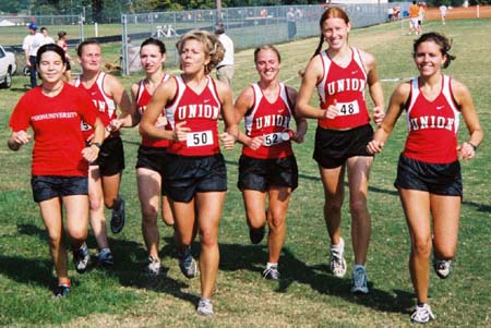 The Lady Bulldog cross country team having fun prior to a the UT-Martin Invitational. - Photo by Uncredited
