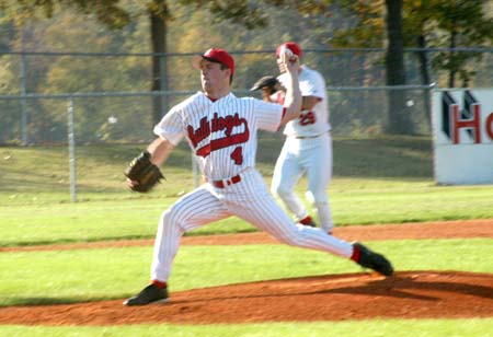 Senior pitcher Matt Glass makes a pitch during the Union Intersquad World Series. - Photo by Steven Aldridge