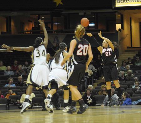 Kayla Bryant shoots in a game against the Lady Commodores of Vanderbilt. - Photo by Morris Abernathy