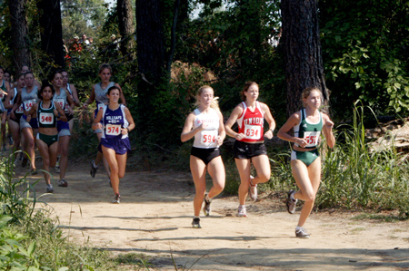 TranSouth Conference Freshman Runner of the Year, Jill Konkol, is amoung the leaders. - Photo by Lindsay Stavish