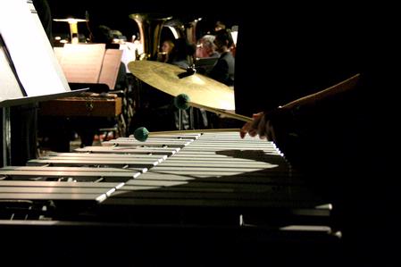 A percussionist plays the xylophone with the symphonic band at the annual event A Union Christmas. - Photo by Deanna Santangelo