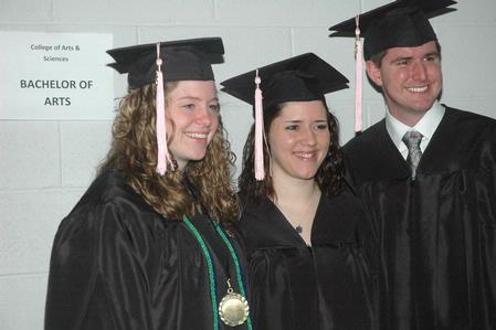 Music students line up together prior to the 2010 Fall Commencement Services held at West Jackson Baptist Church.  - Photo by Beth Spain