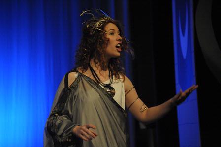 Emma Robertson, senior music education major, performs in “Dido and Aeneas,” a 17th century opera by Henry Purcell, presented by Union's music department. 
 - Photo by Morris Abernathy