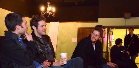 Students chat in Barefoots Joe before a showing of the movie <em>Wall-E</em>. - Photo by Victoria Stargel