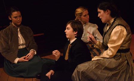 Natalie Schklar, Ethan Fant, Katelynn Cordell, and Kara Dukes play their roles in "The Winter's Tale," a Shakespeare play put on by the theater department. - Photo by Deanna Santangelo