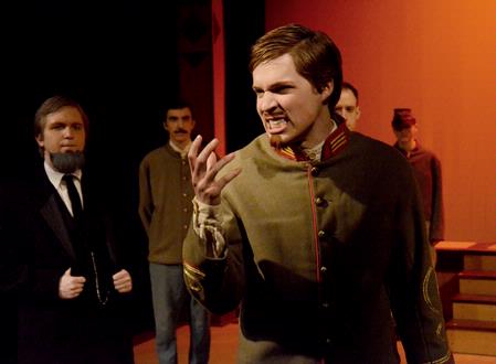 Peter Riggs, freshman, performs a monologue in "The Winter's Tale." - Photo by Deanna Santangelo