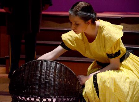 Aubrey Swanson, senior English major, plays the part of Paulina in "The Winter's Tale," presented by the theater department. - Photo by Deanna Santangelo