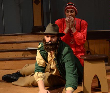 David Conway, junior history major, and Zach Palermo, freshman journalism major, perform in "The Winter's Tale." - Photo by Deanna Santangelo