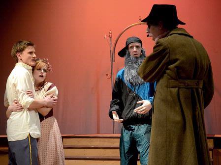 William Burke, Sarah Love, Chad Hoy, and Stephen Smith perform in the theater department's production of "The Winter's Tale." - Photo by Deanna Santangelo