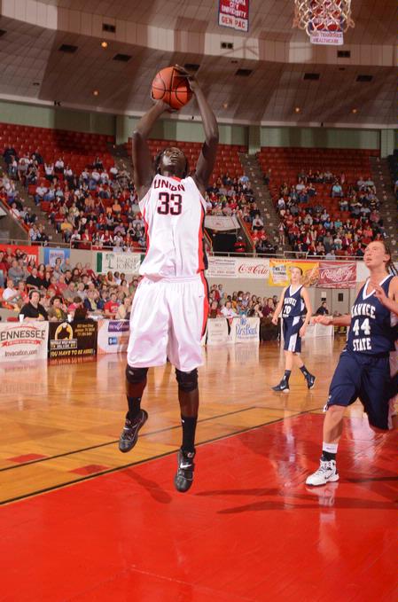 Zeinab Chan goes up for a shot against Shawnee State University.  - Photo by Morris Abernathy