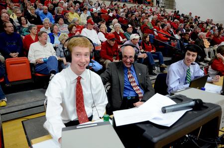 The broadcasting crew works at the Lady Bulldogs' game against Bethel University. - Photo by Ebbie Davis