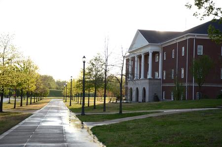 Providence Hall after an April shower. - Photo by Ebbie Davis