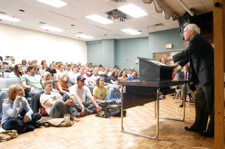 Professor Charles S. Maier, the Leverett Saltonstall Professor of History at Harvard University, spoke at the 2003 Carls-Schwerdfeger History Lecture. - Photo by Kristen Nicole Sayres