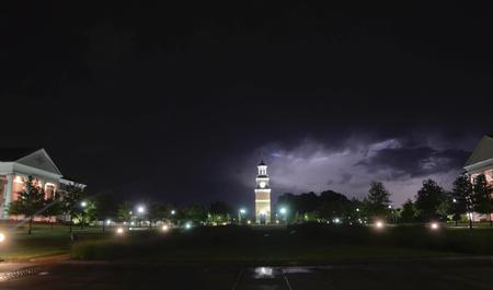 Union's Great Lawn during a night of thunderstorms.  - Photo by Morris Abernathy