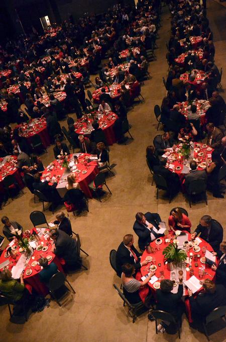 Donors gather in the Carl Perkins Civic Center prior to the 2011 Scholarship Banquet with former British Prime Minister Tony Blair.  - Photo by Anne Richoux