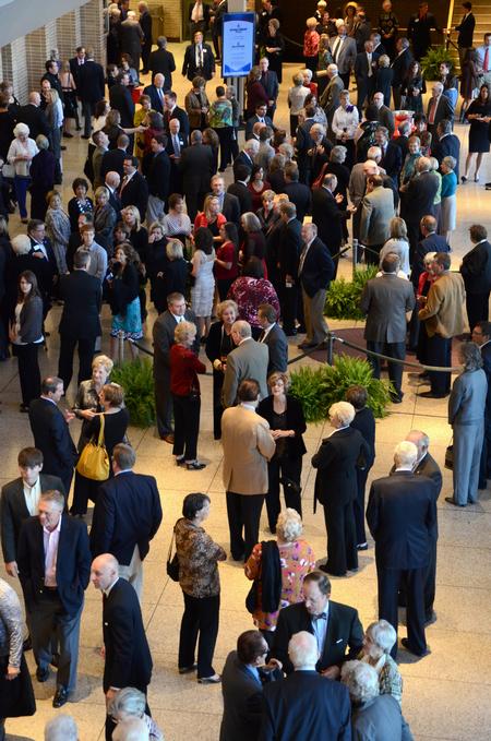 Union and Jackson community members fill the lobby of the Carl Perkins Civic Center before the 14th annual Scholarship Banquet. - Photo by Jacob Moore