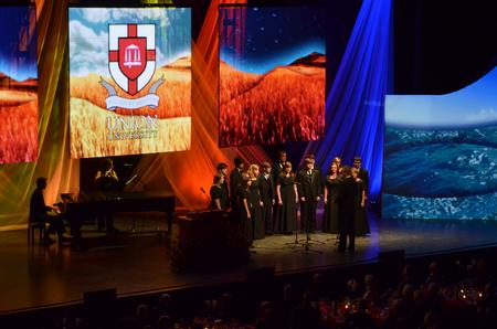 Proclamation performs at the beginning of the 2011 Scholarship Banquet at the Carl Perkins Civic Center.  - Photo by Anne Richoux