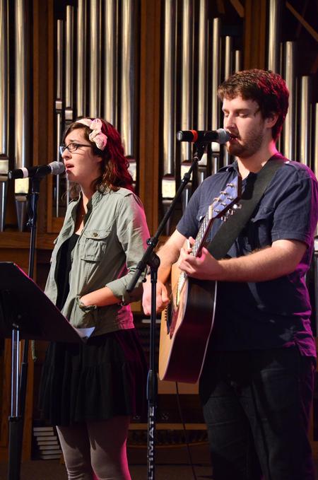 Students lead music at the beginning of chapel. - Photo by Zac Calvert